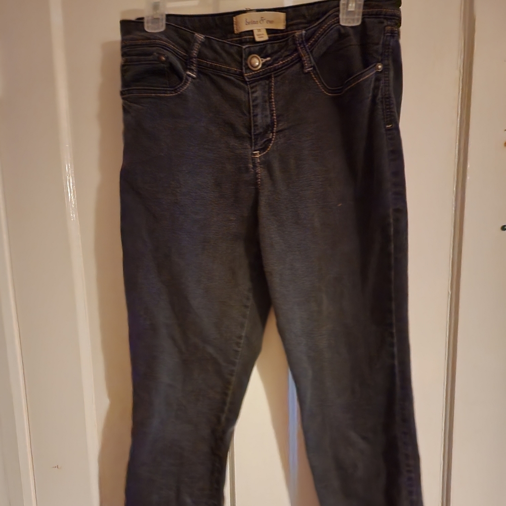 Brina & Em dar wash skinny jeans with zippers on pant leg
